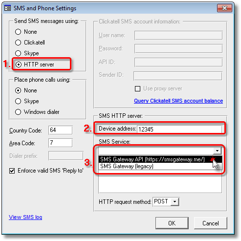 send sms message api